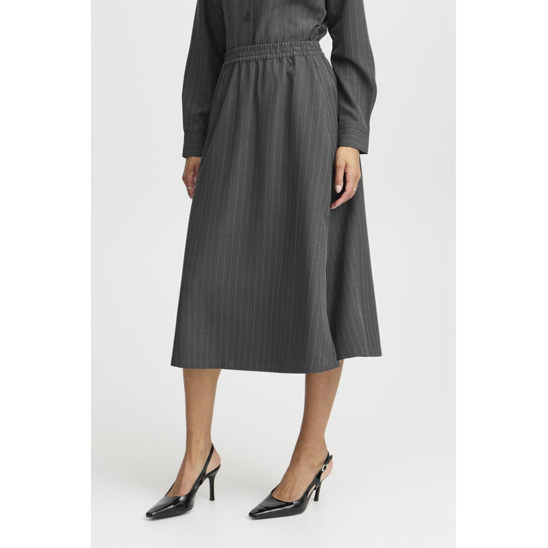 b.young B.YOUNG dam kjol BYMIDDE Skirt Dark Grey Mel. Pinstripe Mix