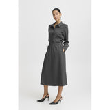 b.young B.YOUNG dam kjol BYMIDDE Skirt Dark Grey Mel. Pinstripe Mix