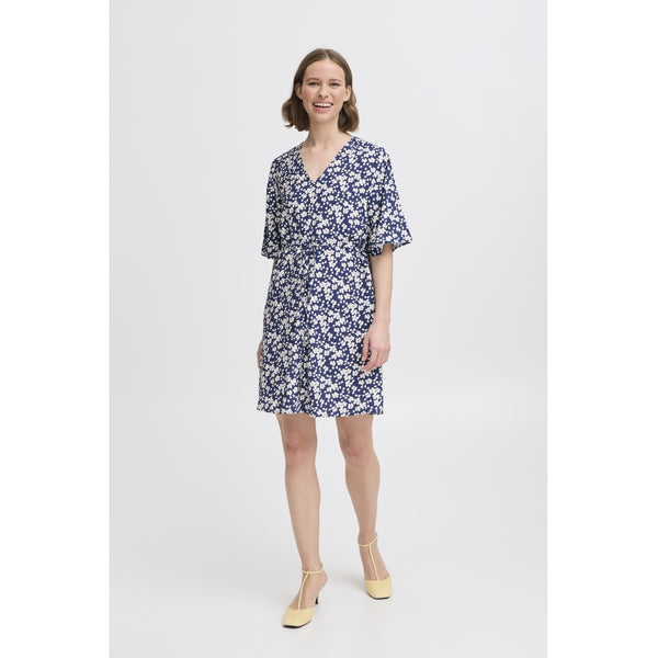 b.young B.YOUNG dam klänning BYIBINE Dress Medieval Blue Ditsy Mix