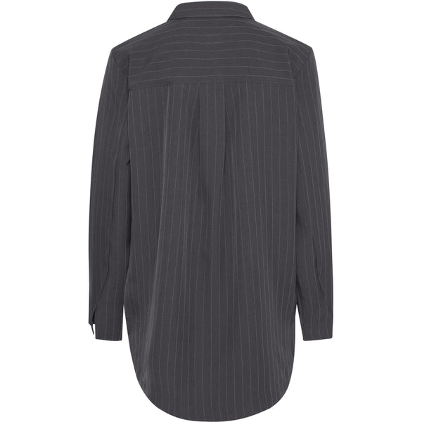b.young B.YOUNG dam skjorta BYMMIDDE Shirt Dark Grey Mel. Pinstripe Mix