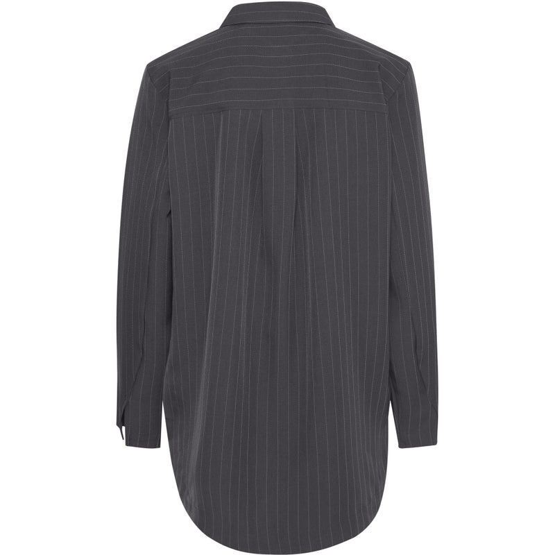 b.young B.YOUNG dam skjorta BYMMIDDE Shirt Dark Grey Mel. Pinstripe Mix