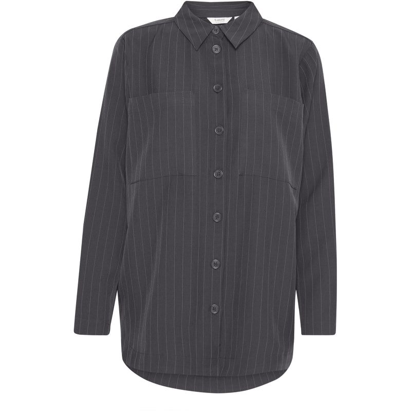 b.young B.YOUNG dam skjorta BYMMIDDE Shirt Dark Grey Mel. Pinstripe Mix