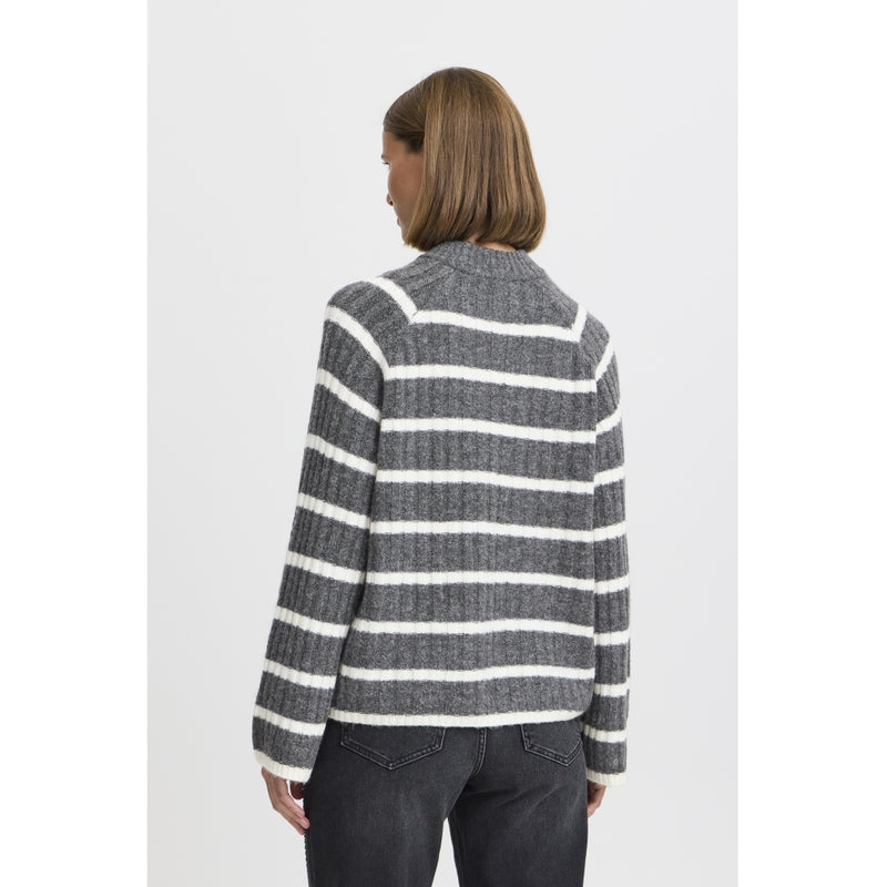 b.young B.YOUNG dam stickad BYMARIANNE Knit Dark Grey Melange Mix