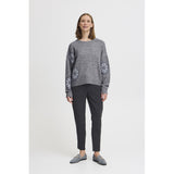 b.young B.YOUNG dam stickad BYOMEA Knit Mid Grey Melange