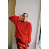 b.young B.YOUNG dam stickad tröja BYMILLER Knit Haute Red Melange