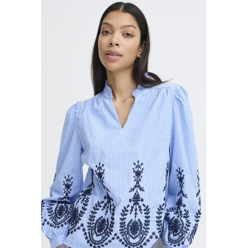 b.young B.Young dam blus BYXFAUSTA Blouse light blue mix