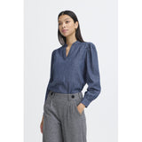 b.young B.Young dam blus BYXKANTI Blouse Mid Blue Denim