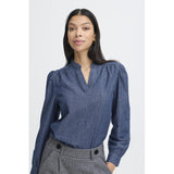 b.young B.Young dam blus BYXKANTI Blouse Mid Blue Denim