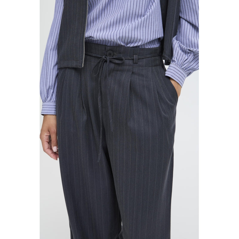 b.young B.Young dam byxor BYXDAYO Pant dark grey stripes