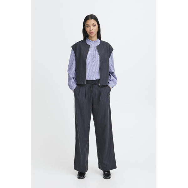 b.young B.Young dam byxor BYXDAYO Pant dark grey stripes