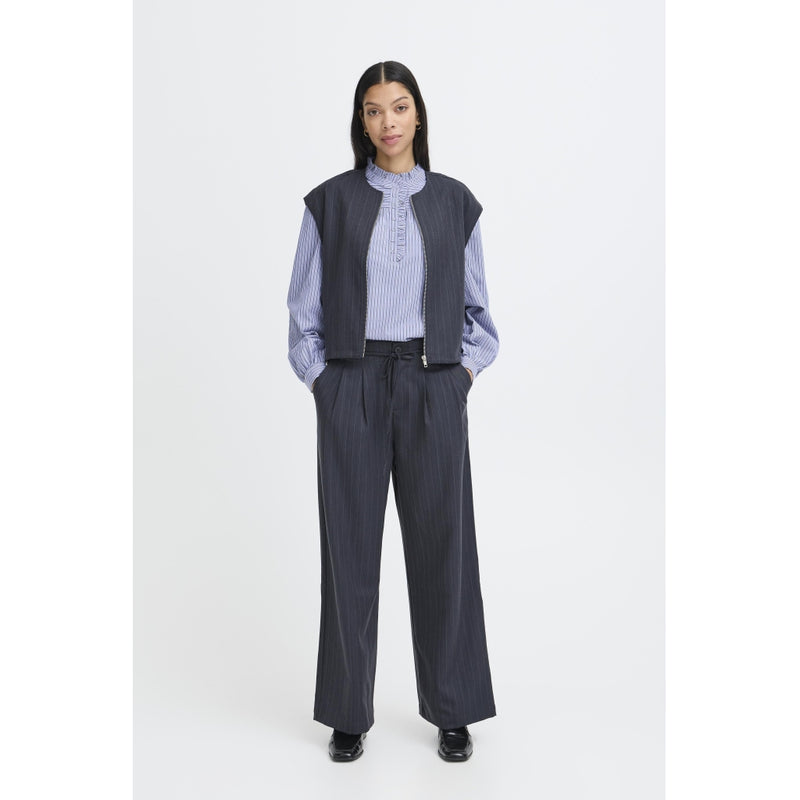 b.young B.Young dam byxor BYXDAYO Pant dark grey stripes