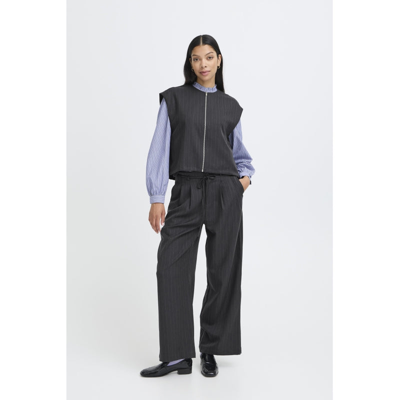 b.young B.Young dam väst BYXDAYO Vest dark grey pinstripes