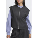 b.young B.Young dam väst BYXDAYO Vest dark grey pinstripes