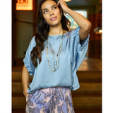 Black Colour BLACK COLOUR dam blus BCMABEL Blouse Dust blue