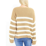 MARTA DU CHATEAU Brave Soul Randig Pullover Marina Restudsalg Camel