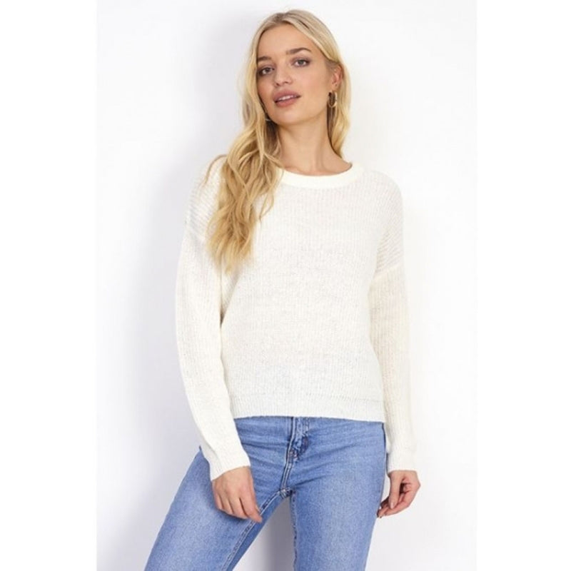 MARTA DU CHATEAU Brave Soul dam stickad tröja LK-230WILLOW Restudsalg Off White