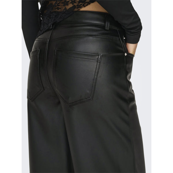 ONLY ENDAST Dam Byxor FAUX LEATHER ONLKIRI Pant Black