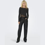 ONLY ENDAST Dam Byxor FAUX LEATHER ONLKIRI Pant Black