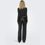 ONLY ENDAST Dam Byxor FAUX LEATHER ONLKIRI Pant Black