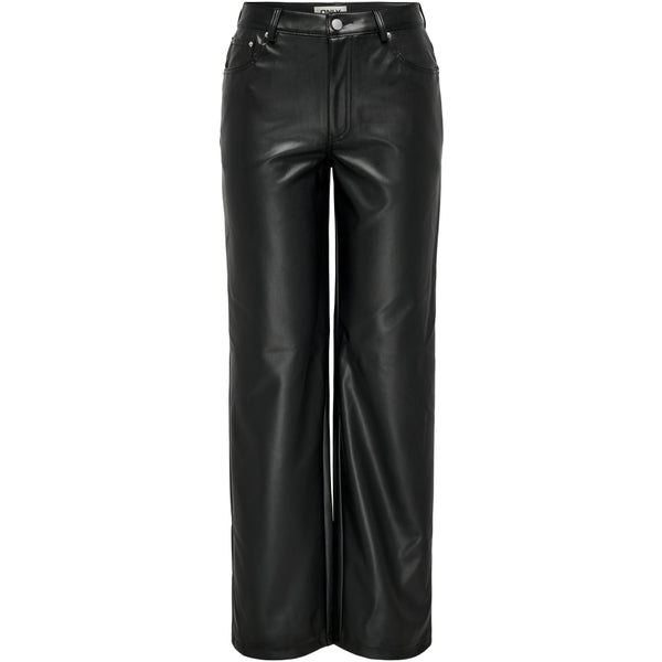 ONLY ENDAST Dam Byxor FAUX LEATHER ONLKIRI Pant Black