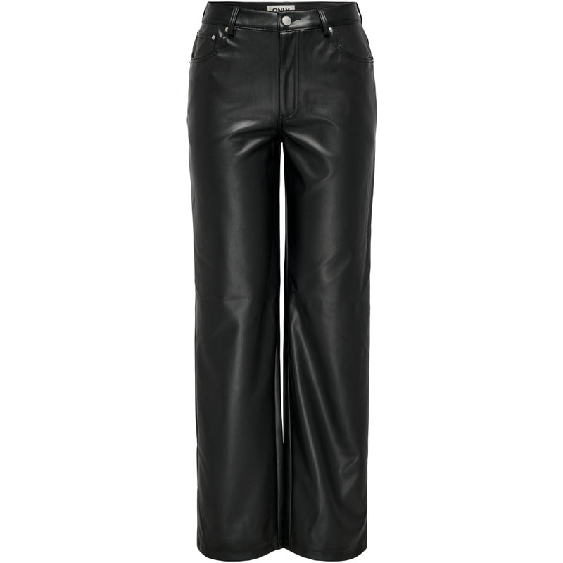 ONLY ENDAST Dam Byxor FAUX LEATHER ONLKIRI Pant Black