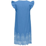 ONLY ONLY dam klänning ONLTULUM Dress LONG Blue Bonnet BRIGHT WHITE