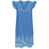 ONLY ONLY dam klänning ONLTULUM Dress LONG Blue Bonnet BRIGHT WHITE