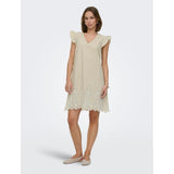 ONLY ONLY dam klänning ONLTULUM Dress LONG Olive Gray BRIGHT WHITE
