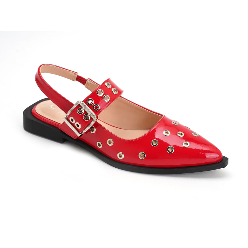 SHOES Elyne Dam sling tillbaka ballerinaskor 8299 Shoes Red