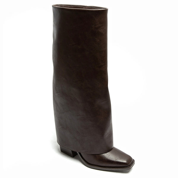 SHOES Emeli dam folded boots 1691 Restudsalg Brown