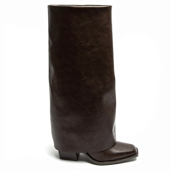 SHOES Emeli dam folded boots 1691 Restudsalg Brown