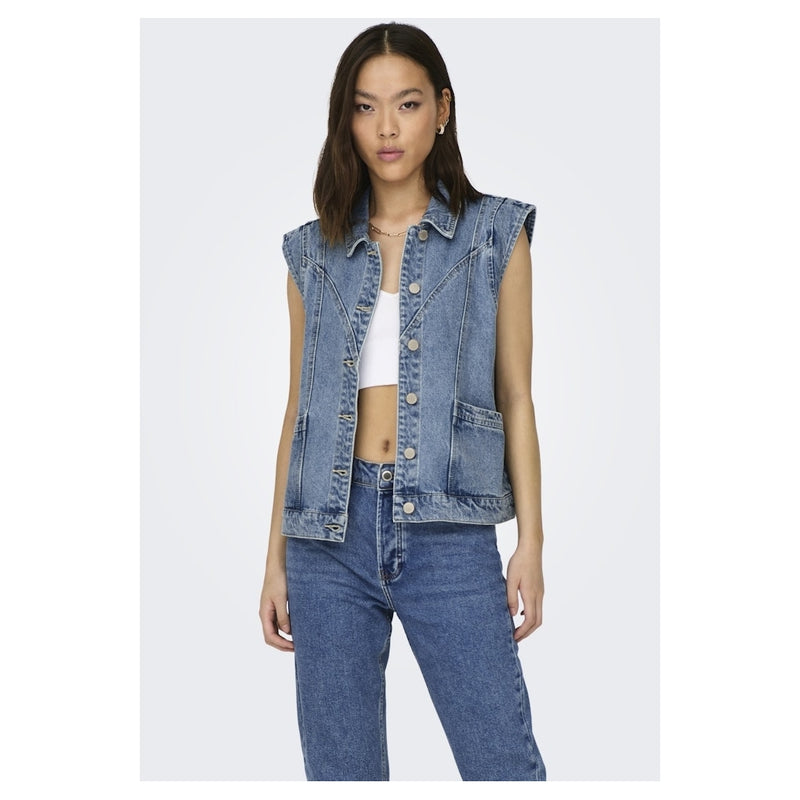 ONLY Endast damväst ONLKENNEDY Vest Medium blue denim