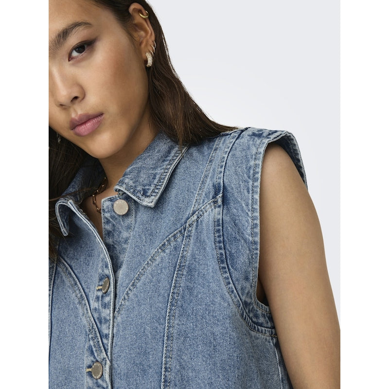 ONLY Endast damväst ONLKENNEDY Vest Medium blue denim