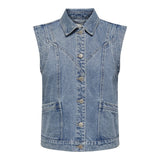 ONLY Endast damväst ONLKENNEDY Vest Medium blue denim