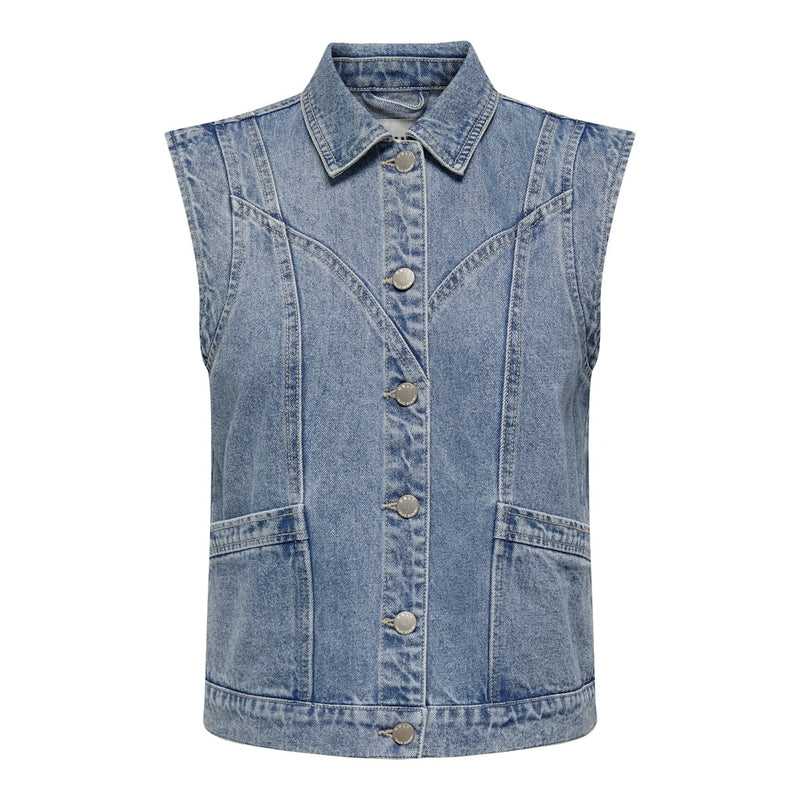 ONLY Endast damväst ONLKENNEDY Vest Medium blue denim