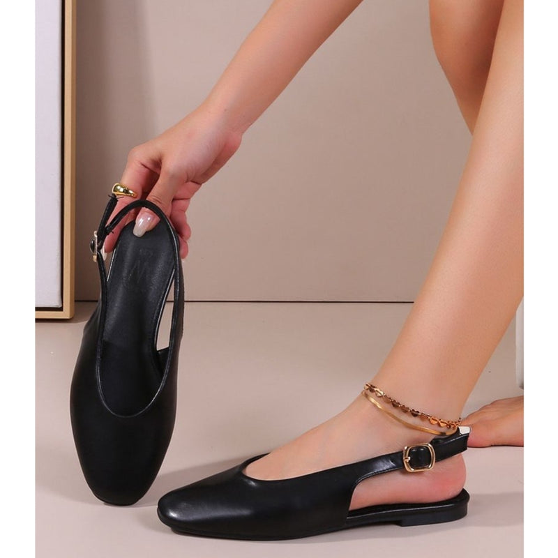 SHOES Gitte dam sling tillbaka ballerinaskor OP16-46PU Shoes Black