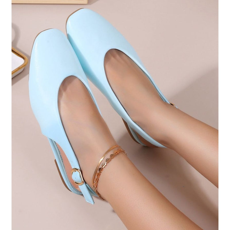 SHOES Gitte dam sling tillbaka ballerinaskor OP16-46PU Shoes Blue