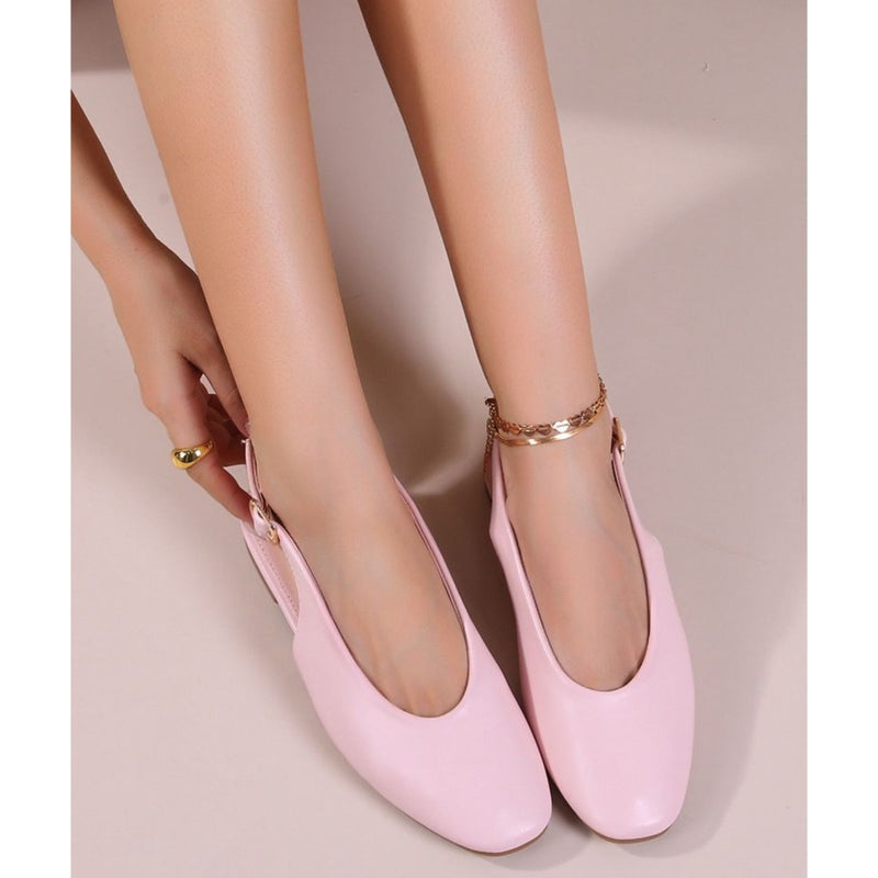 SHOES Gitte dam sling tillbaka ballerinaskor OP16-46PU Shoes Pink