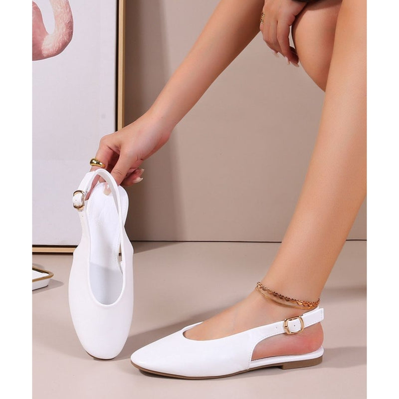 SHOES Gitte dam sling tillbaka ballerinaskor OP16-46PU Shoes White