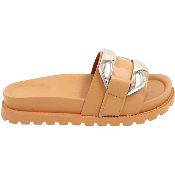 SHOES Ideal Shoes dam sandal XA142 Restudsalg Camel