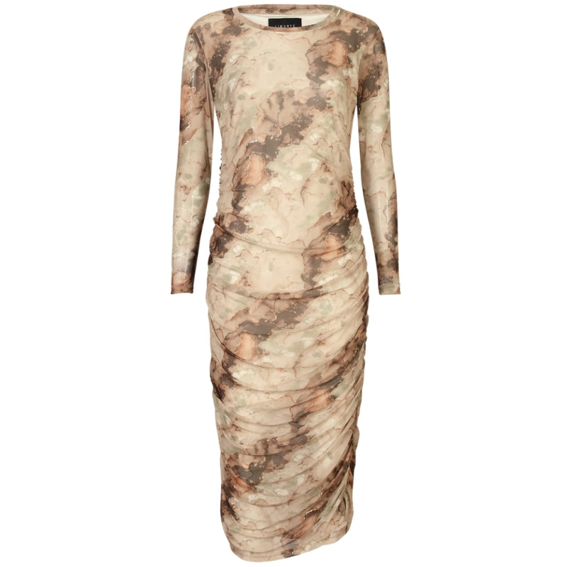 Liberté LIBERTÉ DAMKLÄNNING Dress BROWN GOLD MARBLE