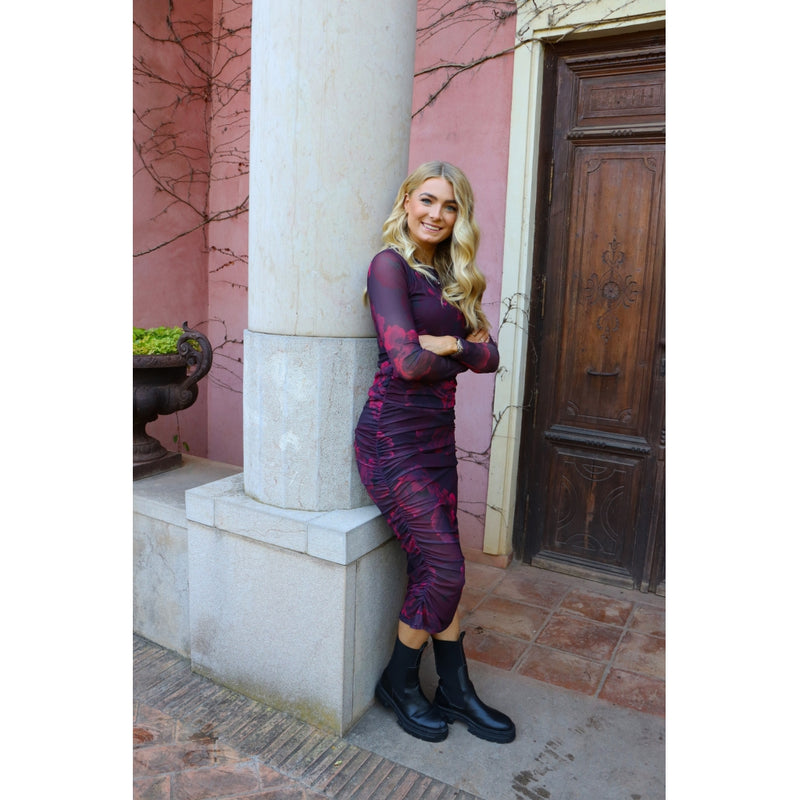 Liberté LIBERTÉ DAMKLÄNNING Dress Black bordeaux flower