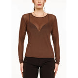 Liberté LIBERTÉ dam MESH T-shirt Dark Brown