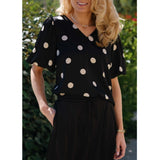 Liberté LIBERTÉ dam blus DOTTÍ Blouse BLACK CREME DOT