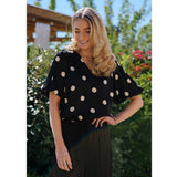 Liberté LIBERTÉ dam blus DOTTÍ Blouse BLACK CREME DOT