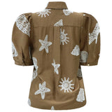 Liberté LIBERTÉ dam blus FLORA Blouse CARAMEL BEACH EMBROIDERY
