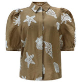Liberté LIBERTÉ dam blus FLORA Blouse CARAMEL BEACH EMBROIDERY