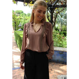 Liberté LIBERTÉ dam blus LAURA Blouse Nougat Brown