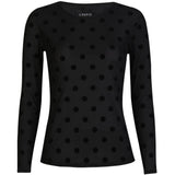 Liberté LIBERTÉ dam blus MESH Blouse BLACK BIG FLOCK DOT