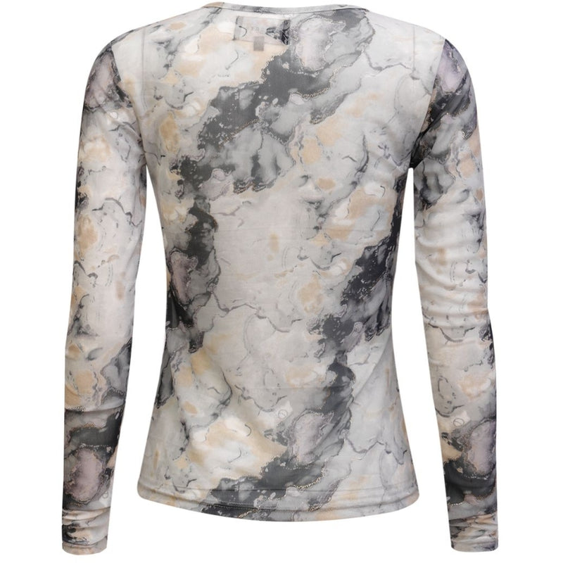 Liberté LIBERTÉ dam blus MESH Blouse BLACK GREY MARBLE